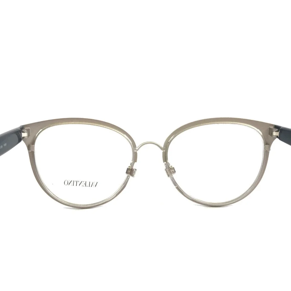 Valentino Eyeglasses Frames VA1004 3010 Blue Silver Cat Eye Full Rim 52-19-140